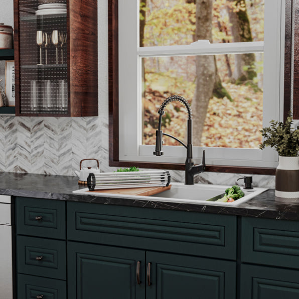 Quartz Composite White Kitchen Sink Matte 4