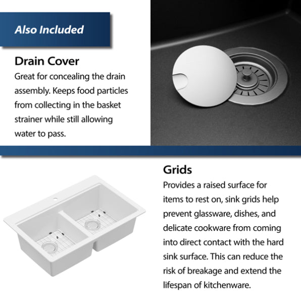 Quartz Composite White Kitchen Sink Matte 8