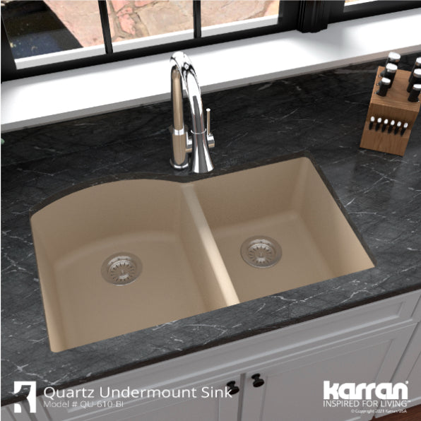 Quartz Composite Bisque Kitchen Sink Matte 5