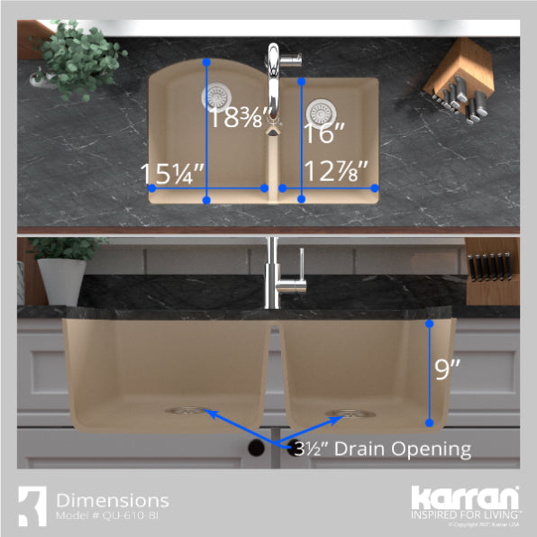 Quartz Composite Bisque Kitchen Sink Matte 7