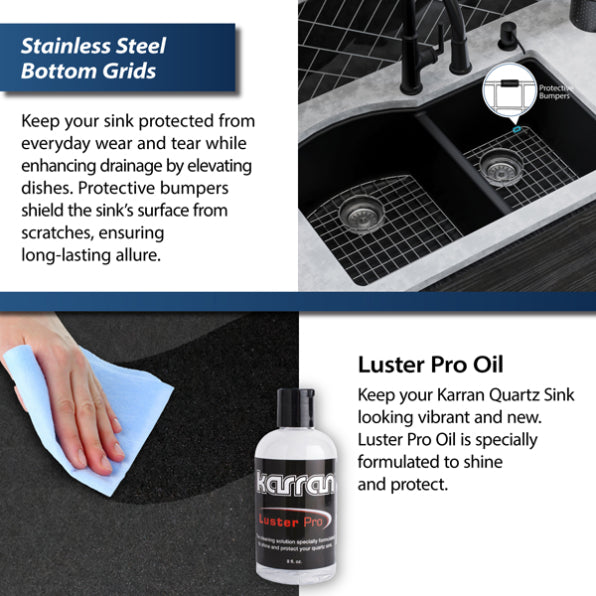 Quartz Composite Black Kitchen Sink Matte 10