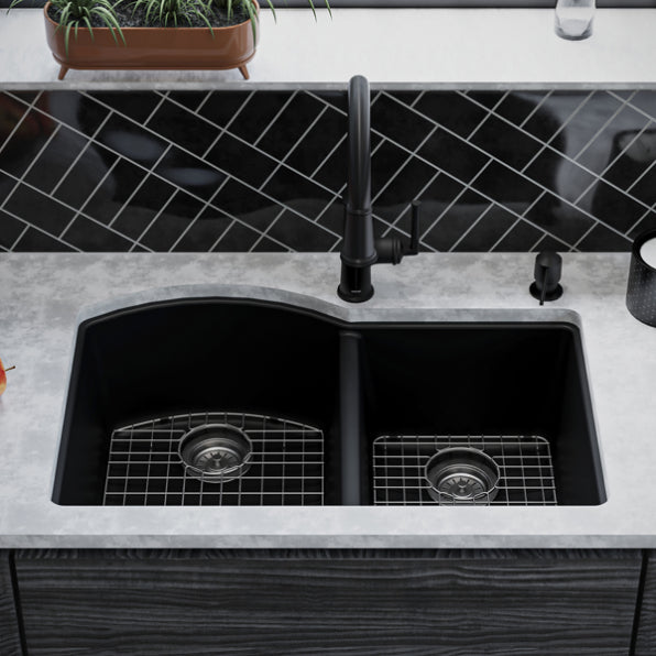 Quartz Composite Black Kitchen Sink Matte 5