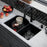 Quartz Composite Black Kitchen Sink Matte 7