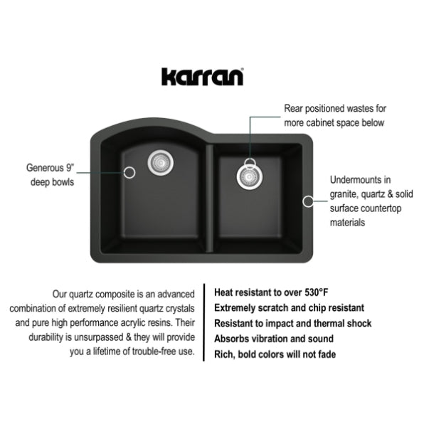 Quartz Composite Black Kitchen Sink Matte 3