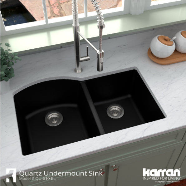 Quartz Composite Black Kitchen Sink Matte 5