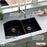 Quartz Composite Black Kitchen Sink Matte 6