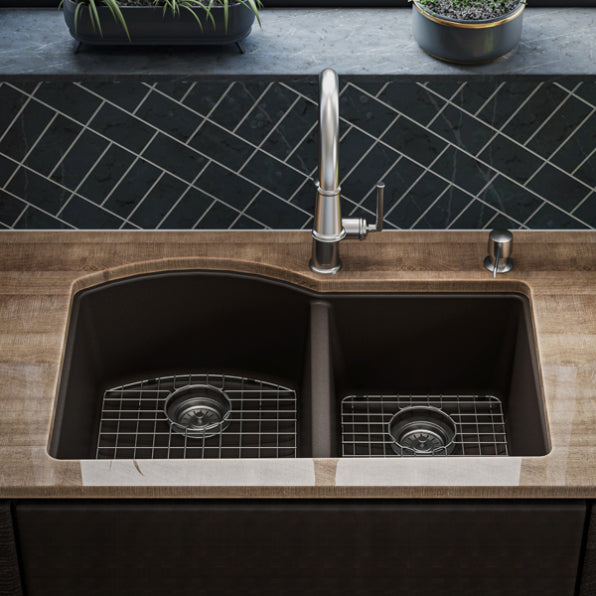 Quartz Composite Brown Kitchen Sink Matte 5