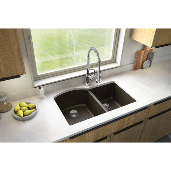 Quartz Composite Brown Kitchen Sink Matte 4