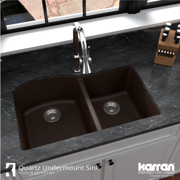 Quartz Composite Brown Kitchen Sink Matte 5