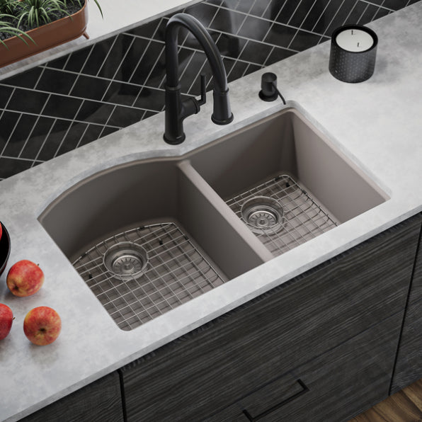 Quartz Composite Concrete Kitchen Sink Matte 4