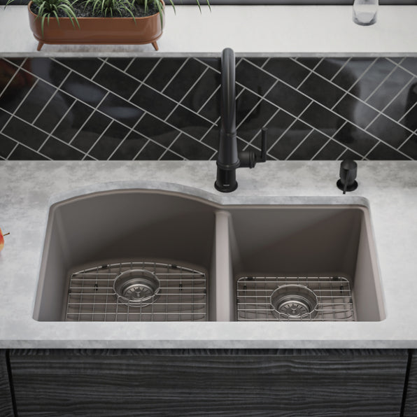 Quartz Composite Concrete Kitchen Sink Matte 5