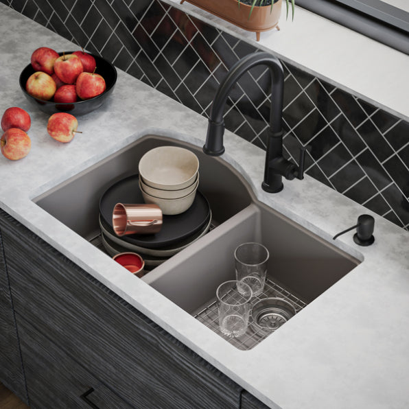 Quartz Composite Concrete Kitchen Sink Matte 7