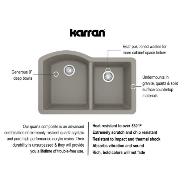 Quartz Composite Concrete Kitchen Sink Matte 3