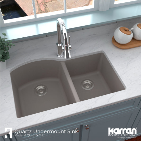 Quartz Composite Concrete Kitchen Sink Matte 5