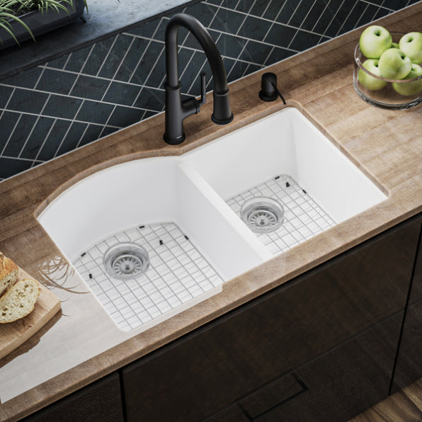 Quartz Composite White Kitchen Sink Matte 4