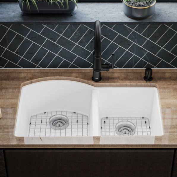 Quartz Composite White Kitchen Sink Matte 5
