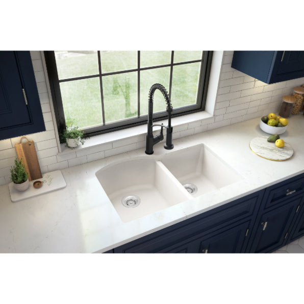 Quartz Composite White Kitchen Sink Matte 4