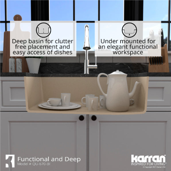 Quartz Composite Bisque Kitchen Sink Matte 8