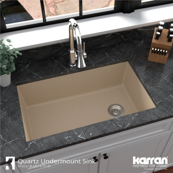 Quartz Composite Bisque Kitchen Sink Matte 5