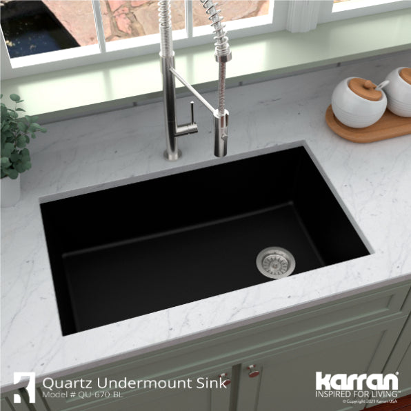 Quartz Composite Black Kitchen Sink Matte 5