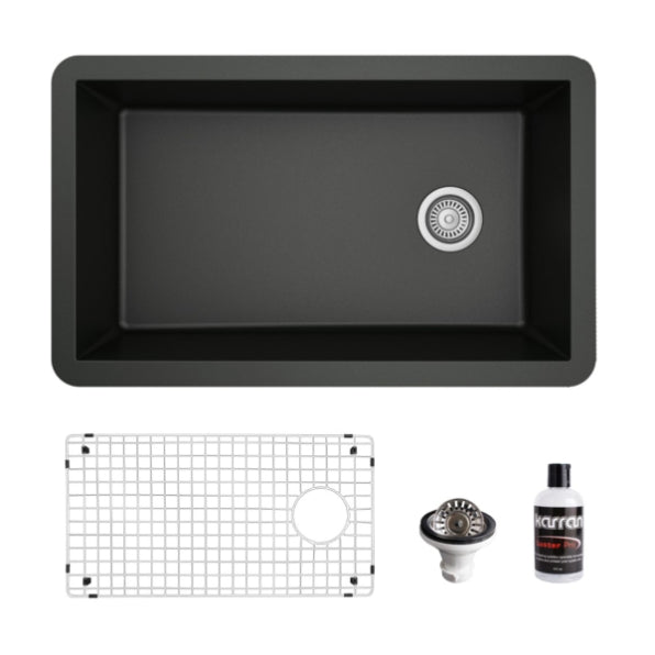 Quartz Composite Black Kitchen Sink Matte 1