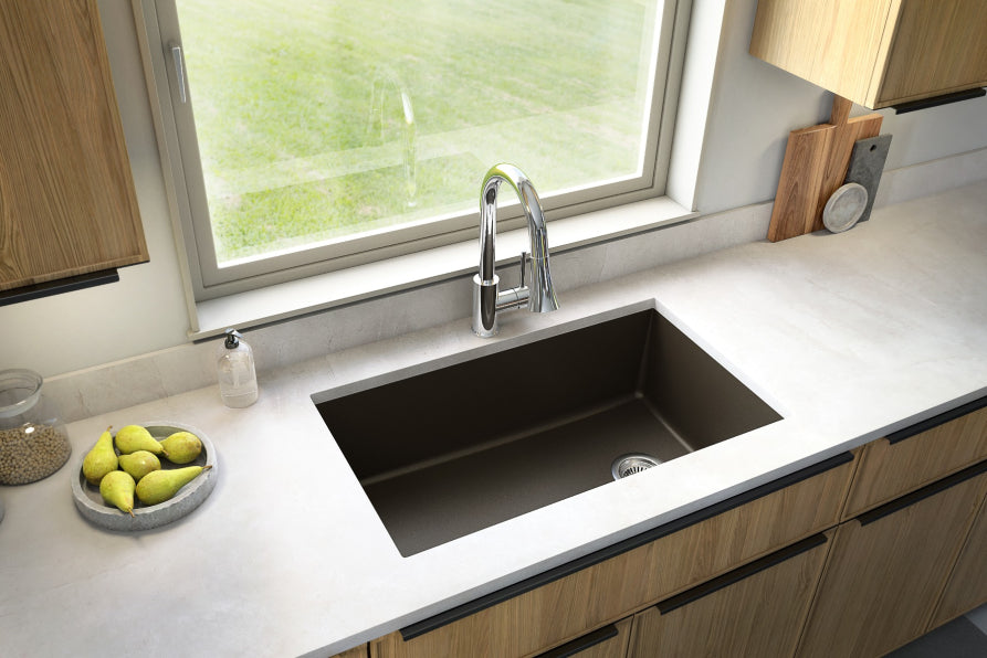 Quartz Composite Brown Kitchen Sink Matte 4