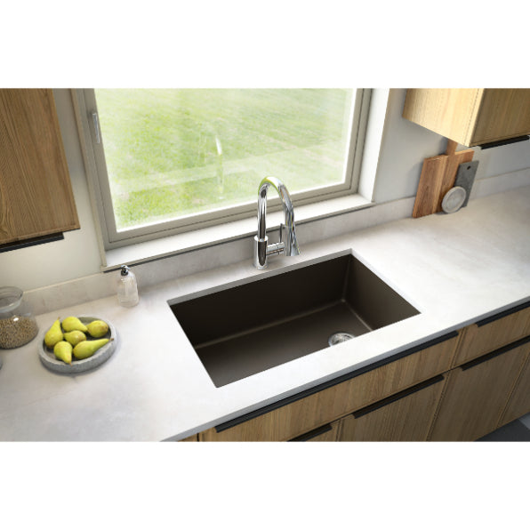 Quartz Composite Brown Kitchen Sink Matte 4