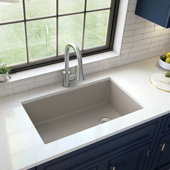 Quartz Composite Concrete Kitchen Sink Matte 4