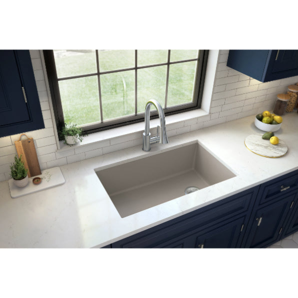 Quartz Composite Concrete Kitchen Sink Matte 4