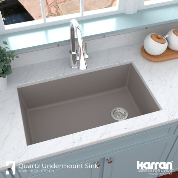 Quartz Composite Concrete Kitchen Sink Matte 5