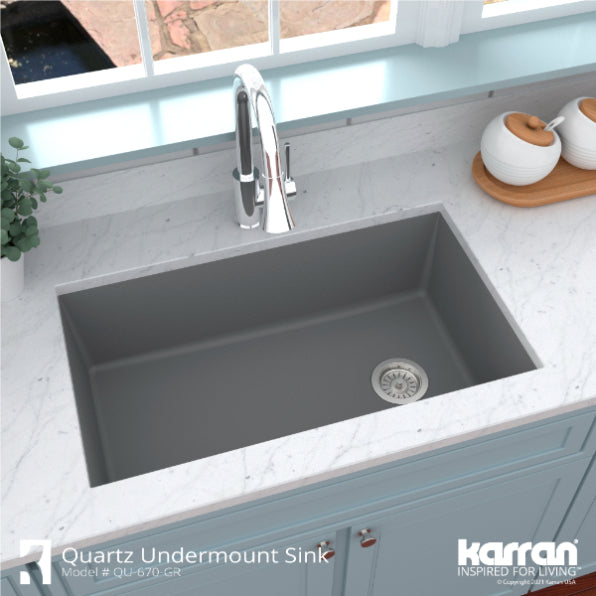 Quartz Composite Grey Kitchen Sink Matte 5