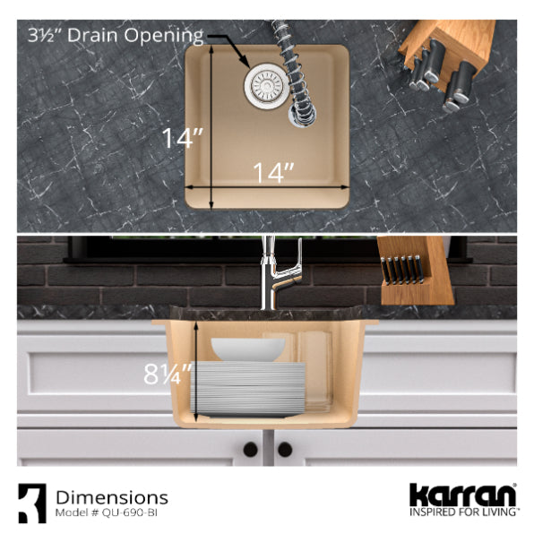 Quartz Composite Bisque Bar Sink Matte 5