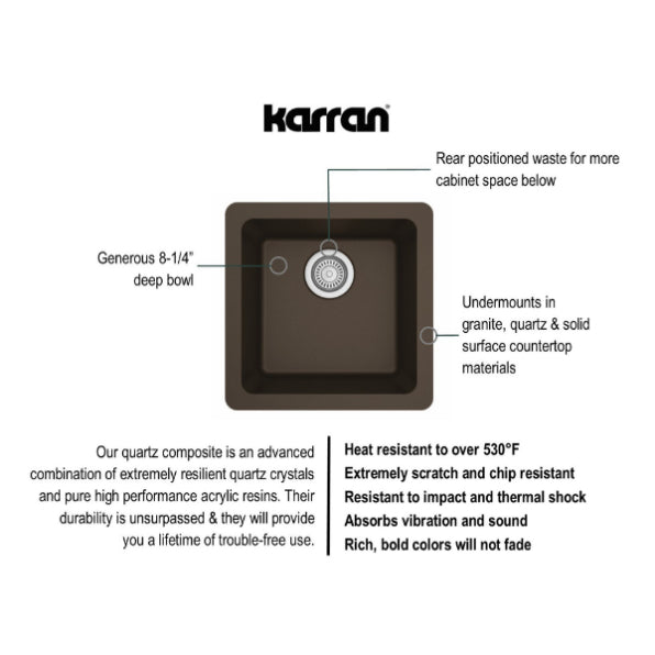 Quartz Composite Brown Bar Sink Matte 3