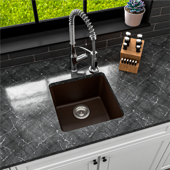 Quartz Composite Brown Bar Sink Matte 4