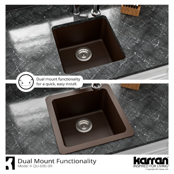 Quartz Composite Brown Bar Sink Matte 6