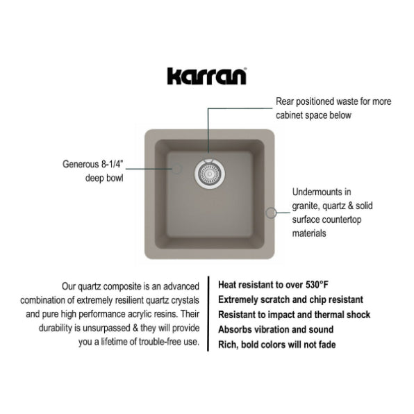 Quartz Composite Concrete Bar Sink Matte 3