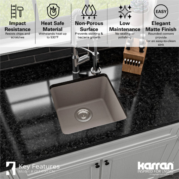 Quartz Composite Concrete Bar Sink Matte 5