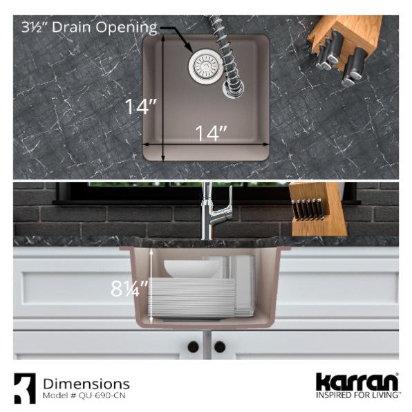 Quartz Composite Concrete Bar Sink Matte 6
