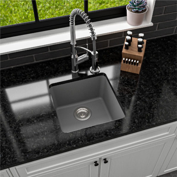 Quartz Composite Grey Bar Sink Matte 4