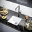 Quartz Composite White Bar Sink Matte 4