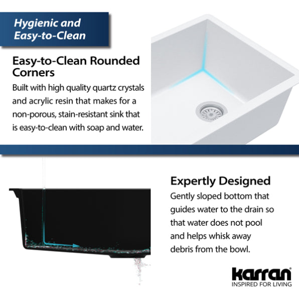 Quartz Composite White Bar Sink Matte 8