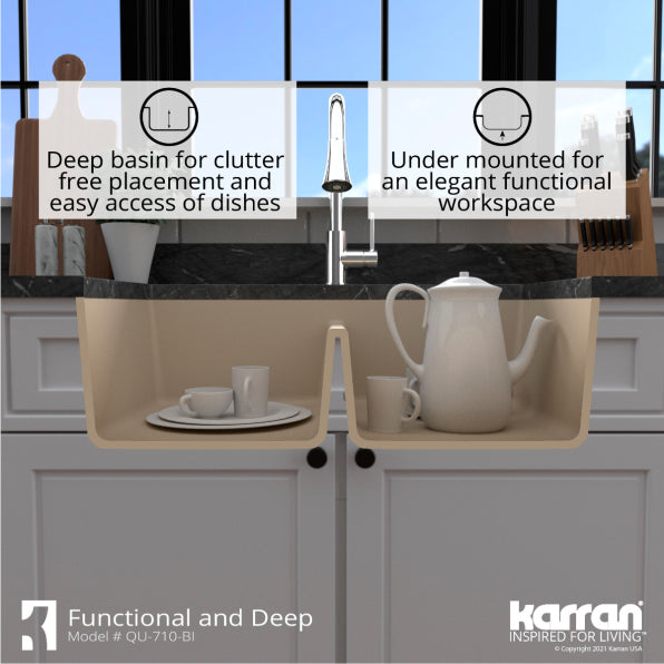 Quartz Composite Bisque Kitchen Sink Matte 8