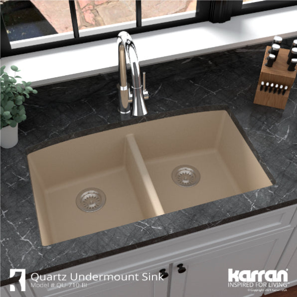 Quartz Composite Bisque Kitchen Sink Matte 5