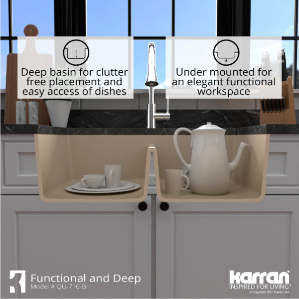Quartz Composite Bisque Kitchen Sink Matte 8
