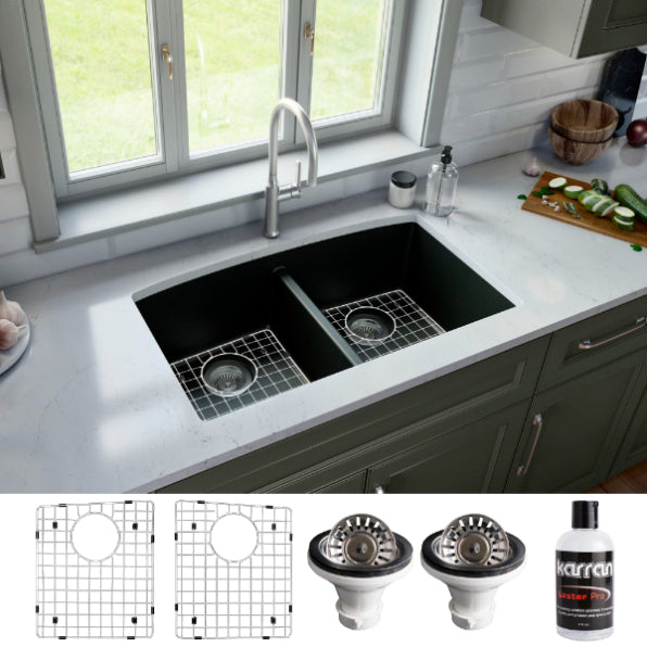 Quartz Composite Black Kitchen Sink Matte 4