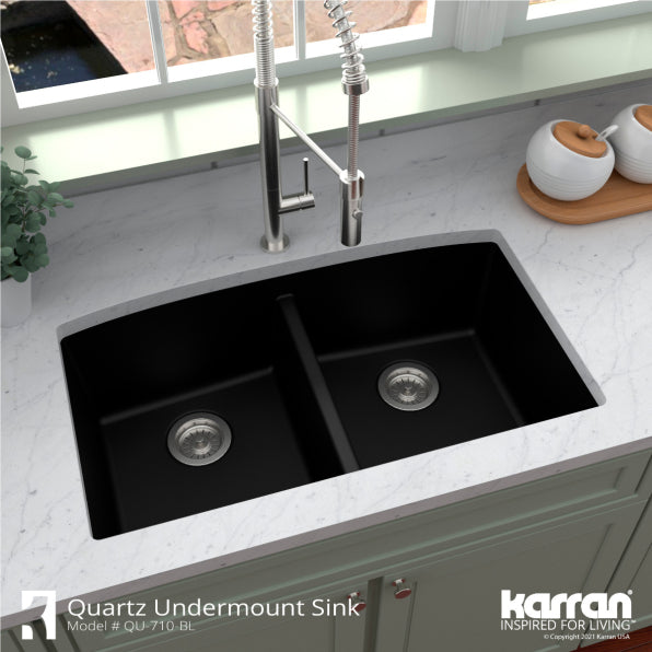 Quartz Composite Black Kitchen Sink Matte 5