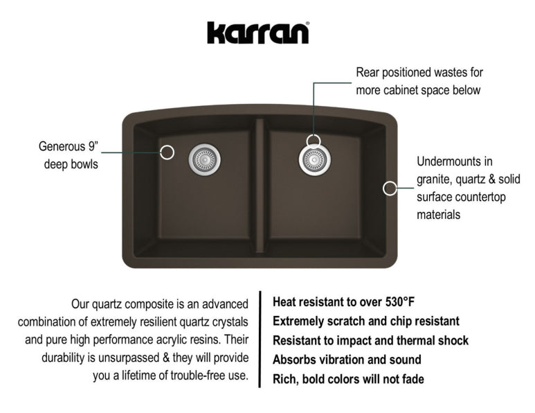Quartz Composite Brown Kitchen Sink Matte 3