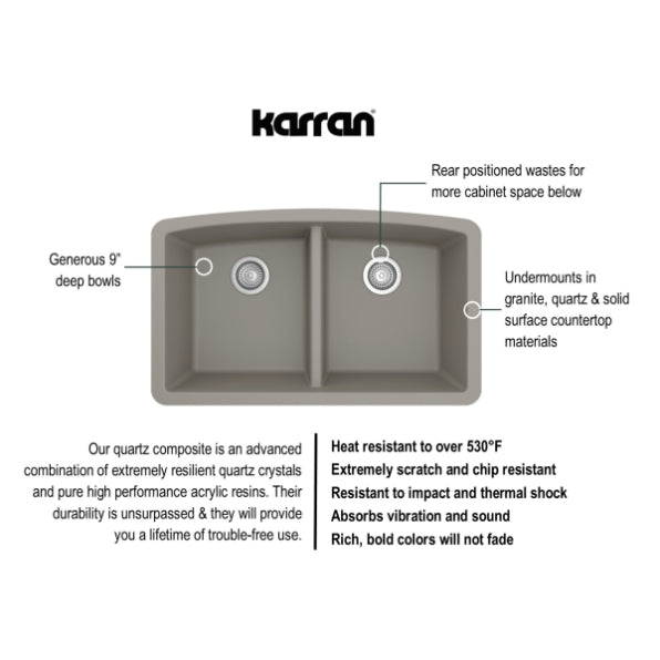 Quartz Composite Concrete Kitchen Sink Matte 3