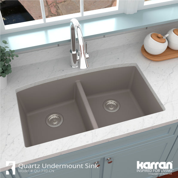 Quartz Composite Concrete Kitchen Sink Matte 5