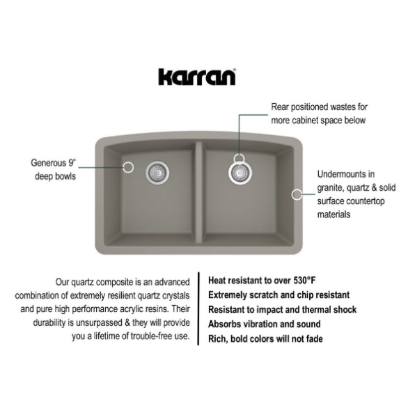 Quartz Composite Concrete Kitchen Sink Matte 3